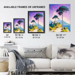 "Artery8 Dawn Sky Over Cassis France Coastal Landscape Framed Art Print in Purple - Size: W12"" x H16""" - thumbnail 3