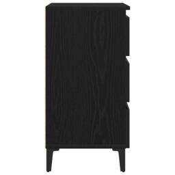 Berkfield Home Stunning Bedside Cabinet with Metal Leg Black Oak 40x35x69 cm - Size: 40 x 35 x 69 cm - thumbnail 7