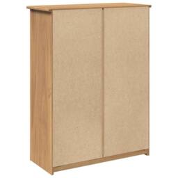 Berkfield Home Shoe Cabinet Panama 80x35x105 cm Solid Wood Pine in Brown - Size: 80 x 35 x 105 cm - thumbnail 7