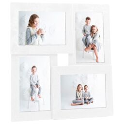 Berkfield Home Collage Photo Frame for 4x(10x15 cm) Picture White MDF - Size: 10x15 cm