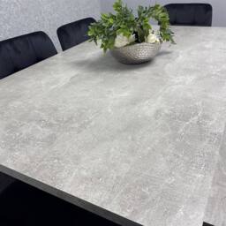 KOSY KOALA Dining Table With 4 Chairs Modern Dining Table Set With 4 Black Chairs & 1 Bench Dining Room Furniture in Grey - thumbnail 5