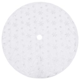 Berkfield Home Luxury Christmas Tree Skirt White 90 cm Faux - thumbnail 2
