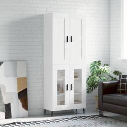 Berkfield Home Highboard White 69.5x34x180 cm Engineered Wood - thumbnail 2