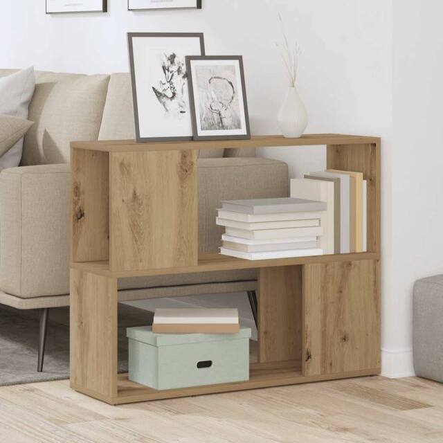 Berkfield Home Decorative Book Cabinet/Room Divider Artisan Oak 80x24x63 cm in Brown - Size: 80 x 24 x 63 cm - image 1