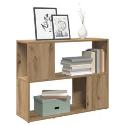 Berkfield Home Decorative Book Cabinet/Room Divider Artisan Oak 80x24x63 cm in Brown - Size: 80 x 24 x 63 cm - thumbnail 2