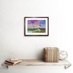 "Artery8 Wall Art Print Contemporary Colourful Landscape Art Framed 9x7 inch in Brown - Size: W7"" x H9""" - thumbnail 2