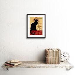 "Artery8 Wall Art Print Black Cat Chat Noir Rodolphe Salis Paris Artwork Framed 9X7 Inch - Size: W7"" x H9""" - thumbnail 2
