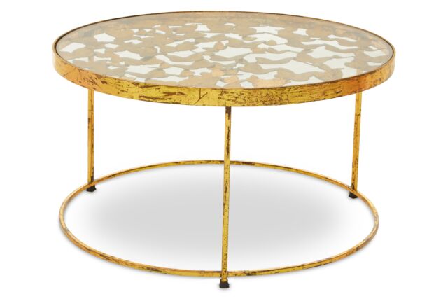 Orsina Butterfly Coffee Table For Living Room, Round Table For Patio, Elegant Bedside Table, Modern Lounge Table in Gold - image 1