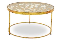 Orsina Butterfly Coffee Table For Living Room, Round Table For Patio, Elegant Bedside Table, Modern Lounge Table in Gold - thumbnail 2