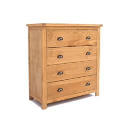 Cabinet Bits Lugo 4 Drawer Chest of Drawers Brass Cup Handle in Light Brown - thumbnail 2