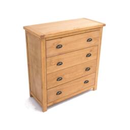 Cabinet Bits Lugo 4 Drawer Chest of Drawers Brass Cup Handle in Light Brown - thumbnail 3