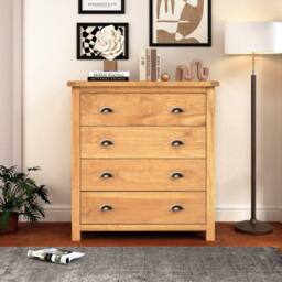 Cabinet Bits Lugo 4 Drawer Chest of Drawers Brass Cup Handle in Light Brown