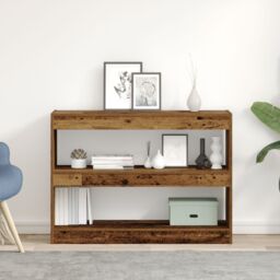 Berkfield Home Book Cabinet/Room Divider in Old Wood, 100x30x72 cm, Made of Engineered Wood in Brown - Size: 100 x 30 x 72 cm - thumbnail 1