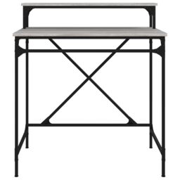 Berkfield Home Desk Grey Sonoma 80x50x90 cm Engineered Wood & Iron - Size: 80 x 50 x 90 cm - thumbnail 5