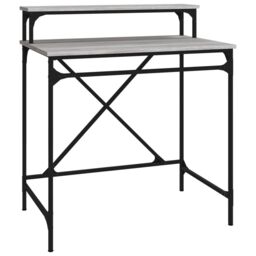 Berkfield Home Desk Grey Sonoma 80x50x90 cm Engineered Wood & Iron - Size: 80 x 50 x 90 cm - thumbnail 2