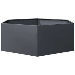 Berkfield Home Garden Planter Anthracite Hexagon 138x120x45 cm Steel in Black - Size: 138 x 120 x 45 cm - thumbnail 5