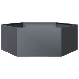 Berkfield Home Garden Planter Anthracite Hexagon 138x120x45 cm Steel in Black - Size: 138 x 120 x 45 cm - thumbnail 6