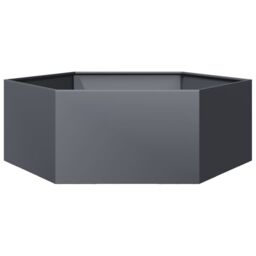 Berkfield Home Garden Planter Anthracite Hexagon 138x120x45 cm Steel in Black - Size: 138 x 120 x 45 cm - thumbnail 2