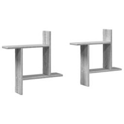 Berkfield Home Wall Shelves 2 pcs Grey Sonoma 50x12x50 cm Engineered Wood - Size: 50 x 12 x 50 cm - thumbnail 2