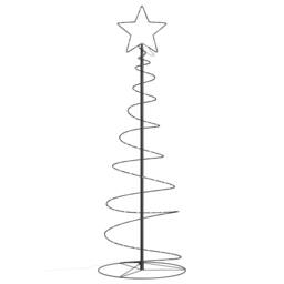 Berkfield Home Stunning Christmas Tree Light Cone 100 LEDs Warm White 150 cm in Black - thumbnail 4