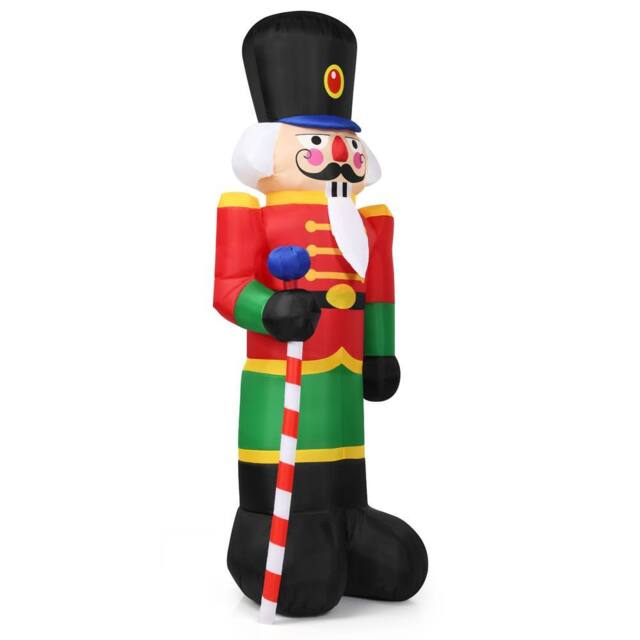 Gymax 2.4M Inflatable Christmas Nutcracker Soldier With 3 LED Lights & Candy Scepter - image 1