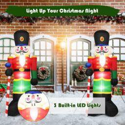 Gymax 2.4M Inflatable Christmas Nutcracker Soldier With 3 LED Lights & Candy Scepter - thumbnail 6