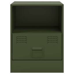 Berkfield Home Bedside Cabinets 2 pcs Olive Green 34.5x39x44 cm Steel - thumbnail 5