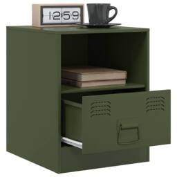 Berkfield Home Bedside Cabinets 2 pcs Olive Green 34.5x39x44 cm Steel - thumbnail 4
