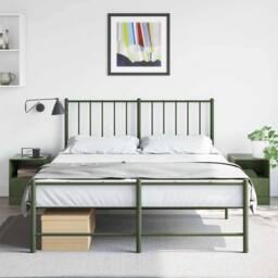 Berkfield Home Bedside Cabinets 2 pcs Olive Green 34.5x39x44 cm Steel - thumbnail 2