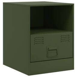 Berkfield Home Bedside Cabinets 2 pcs Olive Green 34.5x39x44 cm Steel - thumbnail 6