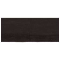 Berkfield Home Table Top Dark Grey 140x60x(2-6) cm Treated Solid Wood Oak - thumbnail 4