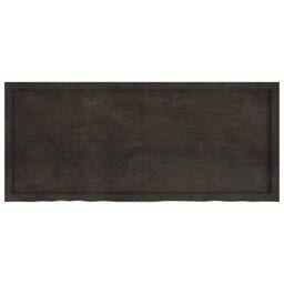 Berkfield Home Table Top Dark Grey 140x60x(2-6) cm Treated Solid Wood Oak - thumbnail 3
