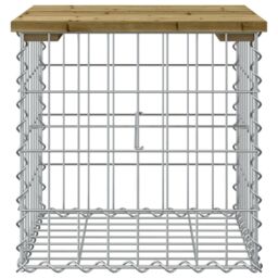 Berkfield Home Garden Bench Gabion Design 43x44x42 cm Impregnated Wood Pine in Brown - Size: 43 x 44 x 42 cm - thumbnail 3