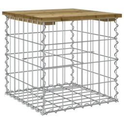 Berkfield Home Garden Bench Gabion Design 43x44x42 cm Impregnated Wood Pine in Brown - Size: 43 x 44 x 42 cm - thumbnail 2