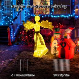Costway 1.5 M Lighted Christmas Angel Christmas Outdoor Decoration in White - thumbnail 5