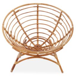 Orsina Round Woven Rattan Chair in a Cone Shape, Cane Outdoor Chair, Rattan Patio Chair, Round Rattan Arm Chair in Brown - Size: Armchair