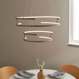 Pagazzi Mabel Antique Brass Led Pendant Ceiling Light in Gold - thumbnail 1