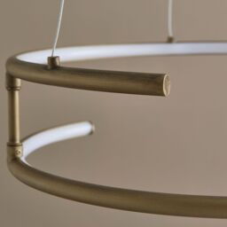 Pagazzi Mabel Antique Brass Led Pendant Ceiling Light in Gold - thumbnail 4