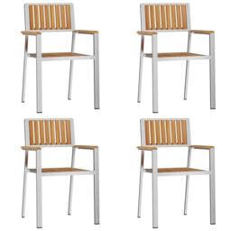Berkfield Home 5 Piece Garden Dining Set Solid Wood Teak in Brown - thumbnail 6