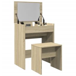 Berkfield Home Dressing Table & Stool Sonoma Oak 60x40x113.5 cm in Brown