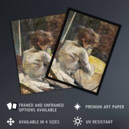 Artery8 Waiting at the Studio Vintage Framed Wall Art Print Toulouse Lautrec in Brown - Size: A4 - thumbnail 2