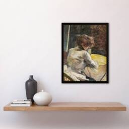 Artery8 Waiting at the Studio Vintage Framed Wall Art Print Toulouse Lautrec in Brown - Size: A4 - thumbnail 4