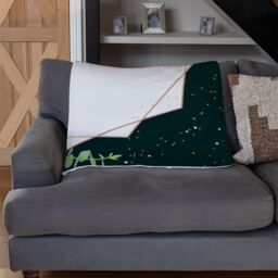 Benjamin Tate Design Bright Flowers Dark Blanket in Natural - Size: 120 cm x 150 cm - thumbnail 2