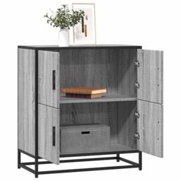 Berkfield Home Sideboard Grey Sonoma 68x35x76 cm Engineered Wood - Size: 68 x 35 x 76 cm - thumbnail 2