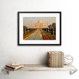 "Artery8 Photo Landmark Building Taj Mahal Misty Morning India Framed Art Print - Size: W12"" x H16""" - thumbnail 2