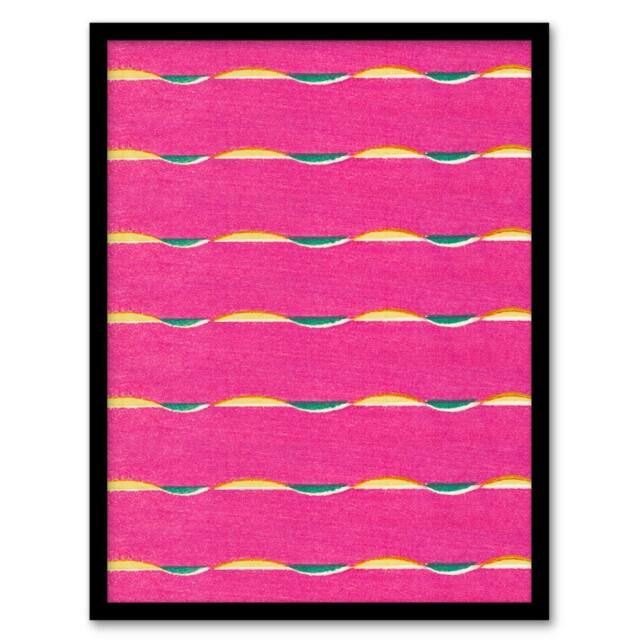 Artery8 Textile Pattern Vibrant Pink Vintage Japan Framed Wall Art Print Korin - Size: A4 - image 1