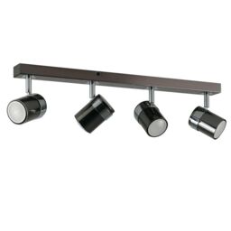 ValueLights Rosie 4 Way Black Ceiling Bar Spotlight - thumbnail 1
