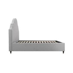 Wyld Haus Princeton 4ft6 Double Bed Light Grey Linen Upholstered Headboard - thumbnail 2