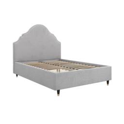 Wyld Haus Princeton 4ft6 Double Bed Light Grey Linen Upholstered Headboard - thumbnail 3