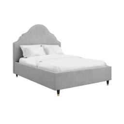 Wyld Haus Princeton 4ft6 Double Bed Light Grey Linen Upholstered Headboard - thumbnail 4